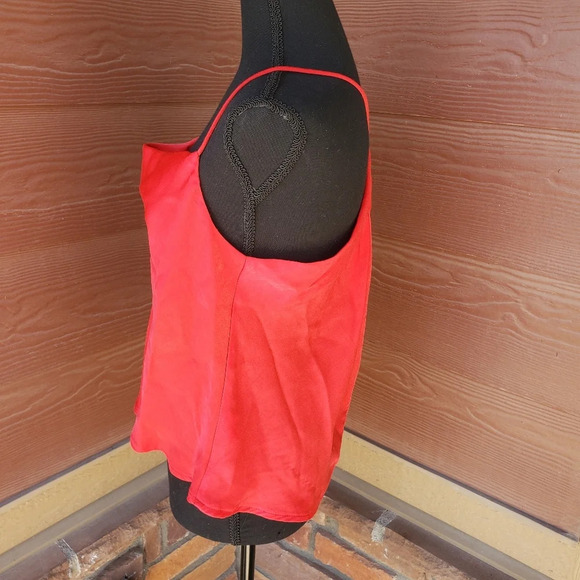 Glam Red Silky Satin Spaghetti Strap Camisole Size Small - Picture 4 of 8